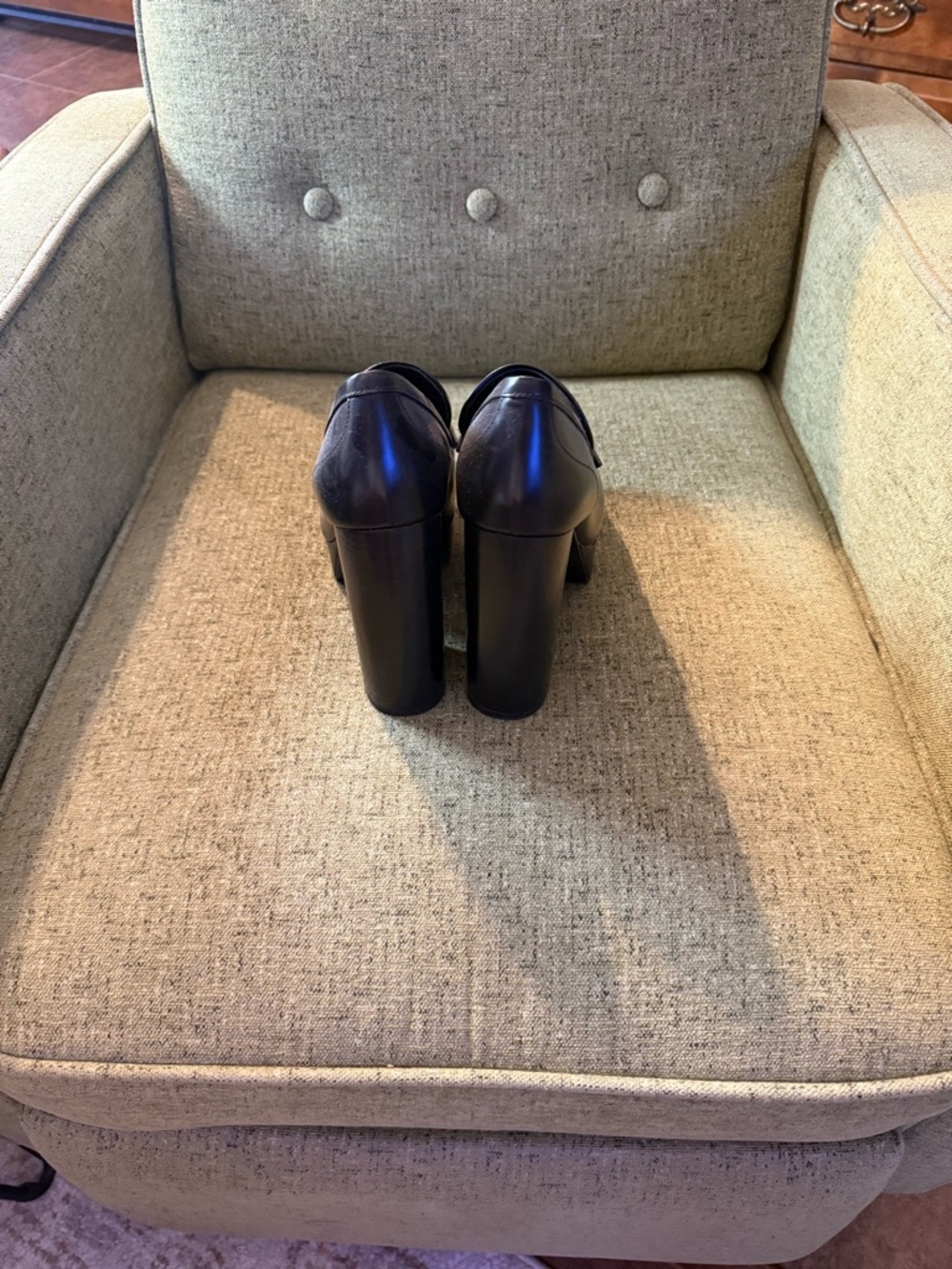 Coach Black and White Two-Tone Platform Loafers - Picture 4 of 4